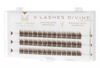 Many Beauty - Many Lashes - V-LASHES DIVINE Chocolate Silk Eyelashes Individuals - Jedwabne kępki rzęs - Brązowe - 0,07mm