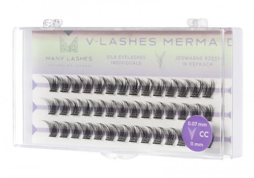 Many Beauty - ManyLashes - V-LASHES MERMAID - Silk Eyelashes Individuals - Jedwabne rzęsy w kępkach