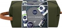 Nivea - Men - Sensitive Elegance Set - Gift set for men - Shaving foam 200 ml + Aftershave balm 100 ml + Antiperspirant roll-on + Body, face and hands cream 75 ml + Cosmetic bag