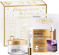 L'Oréal - Ekspert Wieku 60+ Zestaw prezentowy do pielęgnacji skóry dojrzałej - Krem do twarzy na dzień 50 ml + Krem pod oczy + Maska w płachcie
