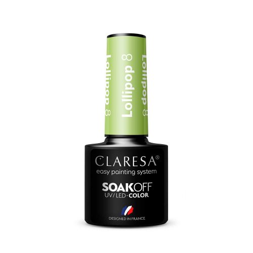 CLARESA - SOAK OFF UV/LED - LOLLIPOP - Lakier hybrydowy do paznokci - 5 g - LOLLIPOP - 8