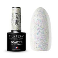 CLARESA - SOAK OFF UV/LED - GLOWING - GLITTER - Hybrid nail polish - 5 g - Glitter 1 - Glitter 1