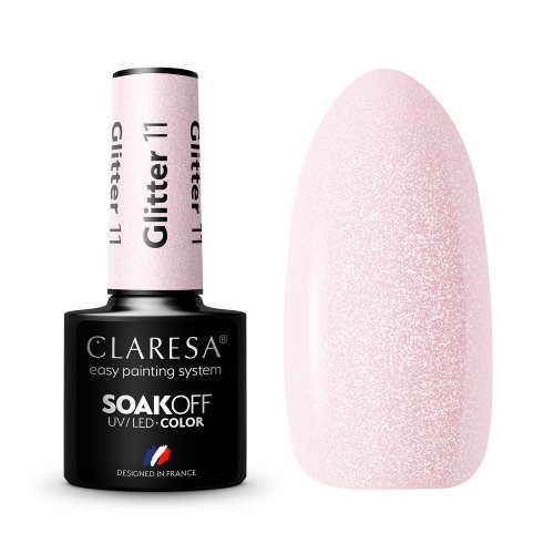 CLARESA - SOAK OFF UV/LED - GLOWING - GLITTER - Hybrid nail polish - 5 g - Glitter 11