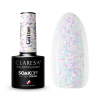CLARESA - SOAK OFF UV/LED - GLOWING - GLITTER - Hybrid nail polish - 5 g - Glitter 2 - Glitter 2