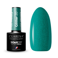 CLARESA - SOAK OFF UV/LED - GLOWING - GLITTER - Hybrid nail polish - 5 g - Glitter 20 - Glitter 20