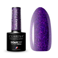 CLARESA - SOAK OFF UV/LED - GLOWING - GALAXY - Hybrid nail polish - 5 g - Galaxy Purple - Galaxy Purple