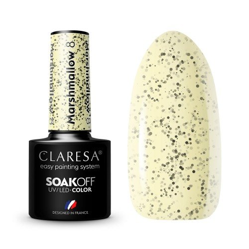 CLARESA - SOAK OFF UV/LED - MARSHMALLOW - Hybrid nail polish - 5 g - 8