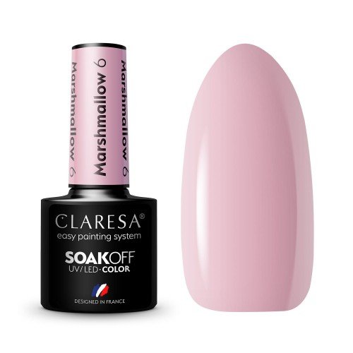 CLARESA - SOAK OFF UV/LED - MARSHMALLOW - Hybrid nail polish - 5 g - 6
