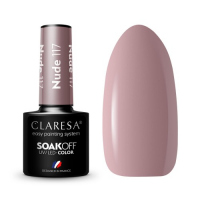 CLARESA - SOAK OFF UV/LED - NUDE - Hybrid nail polish - 5 g - 117 - 117