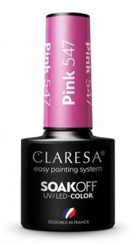 CLARESA - SOAK OFF UV/LED - SUNNY GARDEN - Lakier hybrydowy do paznokci - 5 g - PINK 547