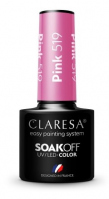 CLARESA - SOAK OFF UV/LED - SUNNY GARDEN - Hybrid nail polish - 5 g - PINK 519 - PINK 519