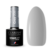 CLARESA - SOAK OFF UV/LED - SAVANNA VIBES - Hybrid nail polish - 5 g - Gray 206 - Gray 206