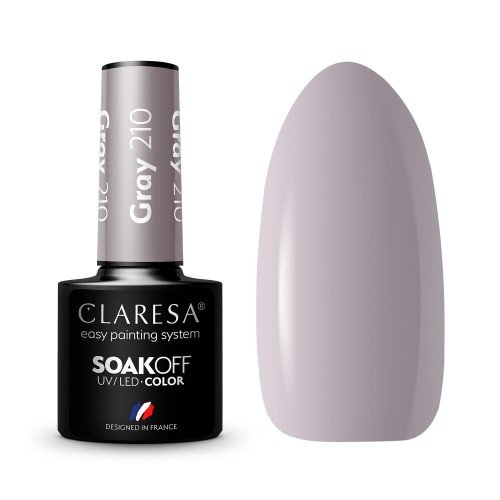 CLARESA - SOAK OFF UV/LED - SAVANNA VIBES - Hybrid nail polish - 5 g - Gray 210