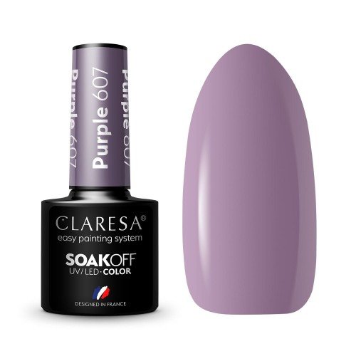 CLARESA - SOAK OFF UV/LED - SAVANNA VIBES - Hybrid nail polish - 5 g - Purple 607