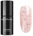 NeoNail - UV GEL POLISH - TOP GLOW - Top coat with shiny particles - 7.2 ml - 9722-7 ROSE GOLD FLAKES - 9722-7 ROSE GOLD FLAKES