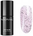 NeoNail - UV GEL POLISH - TOP GLOW - Top coat with shiny particles - 7.2 ml - 8806-7 SILVER FLAKES  - 8806-7 SILVER FLAKES 