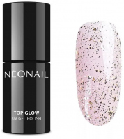NeoNail - UV GEL POLISH - TOP GLOW - Top coat with shiny particles - 7.2 ml - 8703-7 GOLD FLAKES - 8703-7 GOLD FLAKES