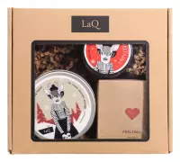 LaQ - Pralinka - Zestaw prezentowy dla kobiet - Scrub do ciała 200 ml + Masło do ciała 200 ml + Mus do mycia twarzy 100 ml