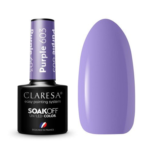 CLARESA - SOAK OFF UV/LED - FUNFAIR - Lakier hybrydowy do paznokci - 5 g - Purple 603