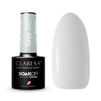 CLARESA - SOAK OFF UV/LED - FUNFAIR - Hybrid nail polish - 5 g - Gray 203 - Gray 203