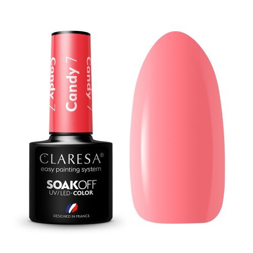 CLARESA - SOAK OFF UV/LED - CANDY - Hybrid nail polish - 5 g - 7