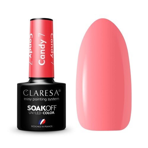 CLARESA - SOAK OFF UV/LED - CANDY - Lakier hybrydowy do paznokci - 5 g - 7