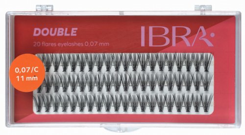 Ibra - DOUBLE FLARES EYELASH - KNOT-FREE - Double volume eyelash tufts  - 11 mm