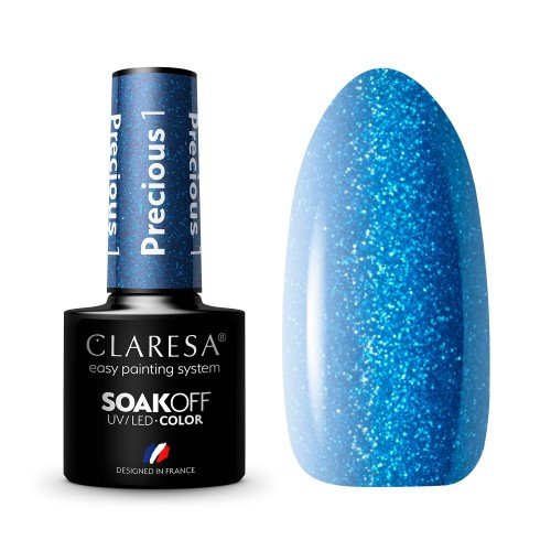 CLARESA - SOAK OFF UV/LED - GLOWING - PRECIOUS - Lakier hybrydowy do paznokci - 5 g - 1