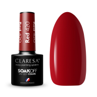 CLARESA - SOAK OFF UV/LED - FULL BERRIES - Hybrid nail polish - 5 g - Red 420 - Red 420