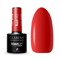CLARESA - SOAK OFF UV/LED - TAKE ME TO THE RIVER - Hybrid nail polish - 5 g - Red 412 - Red 412
