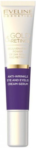 Eveline Cosmetics - GOLD & RETINOL - Przeciwzmarszczkowy krem-serum pod oczy i na powieki 70+ - Dzień / Noc - 20 ml