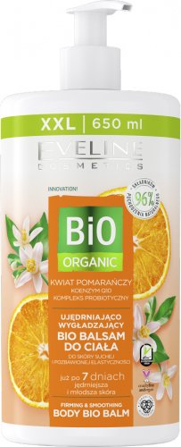 Eveline Cosmetics - BIO ORGANIC Body Bio Balm - Ujędrniająco wygładzający bio balsam do ciała - Kwiat Pomarańczy - 650 ml