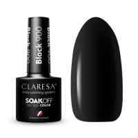 CLARESA - SOAK OFF UV/LED - BLACK & WHITE - Hybrid nail polish - 5 g - Black 900 - Black 900