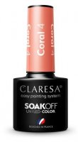 CLARESA - SOAK OFF UV/LED - CORAL - Hybrid nail polish - 5 g
