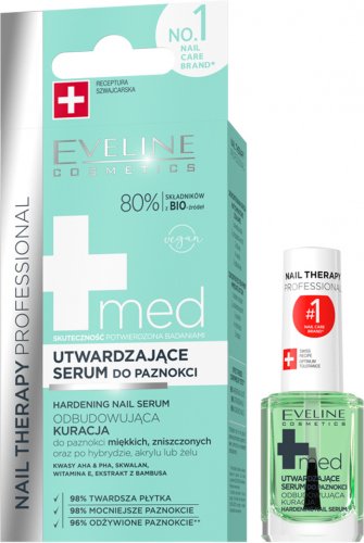 Eveline Cosmetics - NAIL THERAPY PROFESSIONAL - Hardening Nail Serum - Utwardzające serum do paznokci miękkich i zniszczonych, po hybrydach, akrylu lub żelu - 12 ml