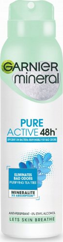 GARNIER - Mineral - Pure Active 48h - Anti-Perspirant - Antyperspirant w sprayu dla kobiet - 150 ml
