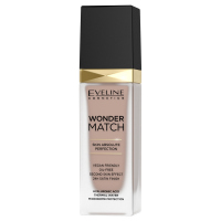 Eveline Cosmetics - WONDER MATCH Foundation - Luksusowy podkład dopasowujący się do skóry z kwasem hialuronowym - 30 ml - 45 - HONEY - 45 - HONEY