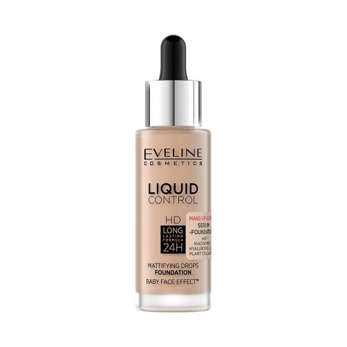 Eveline Cosmetics - Liquid Control HD Mattifying Drop Foundation - Podkład do twarzy - 035 - NATURAL BEIGE