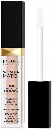 Eveline Cosmetics - Wonder Match - Coverage Creamy Concealer - Kremowy korektor w płynie z kwasem hialuronowym - 7 ml - 20 - PEACH