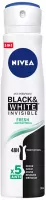 Nivea - Black & White Invisible - Fresh + Antibacterial - 48H Protection - Antyperspirant w aerozolu - 250 ml