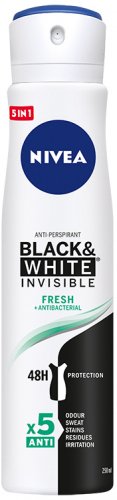 Nivea - Anti-Perspirant - Black & White Invisible Fresh + Antibacterial - 250 ml