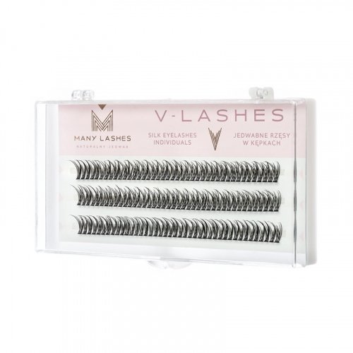 Many Beauty - Many Lashes - V-LASHES - Silk Eyelashes Individual - Silk eyelash tufts - Fish Tale - 0,10 mm STRONG - CC-10mm