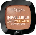 L'Oréal - INFAILLIBLE 24H Fresh Wear Matte Bronzer - Matujący bronzer do twarzy - 9 g - 300 LIGHT MEDIUM - 300 LIGHT MEDIUM