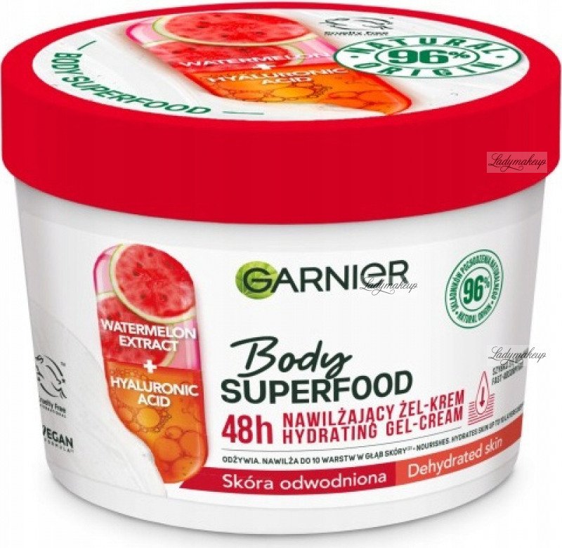 GARNIER Body Superfood Hydrating Gel Cream With Watermelon And GARNIER Body Superfood Hydrating Gel Cream With Watermelon And