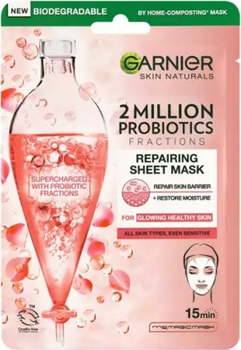 GARNIER - 2 Million Probiotics Fraction Repairing Sheet Mask - Regenerująca maska na tkaninie z probiotykami - 22 g