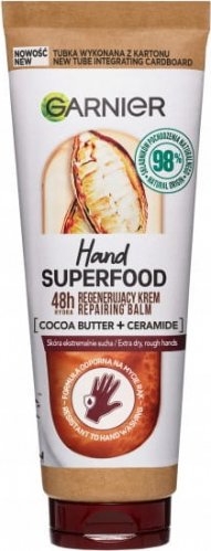 GARNIER - Hand Superfood - Repairing Balm - Regenerujący krem do rąk z masłem kakaowym i ceramidami - 75 ml