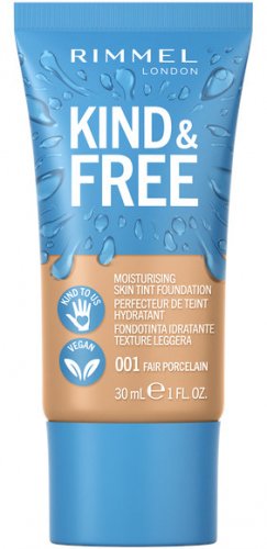 RIMMEL - Kind & Free Moisturizing Skin Tint Foundation - Vegan moisturizing face foundation - 30 ml - 001 - FAIR PORCELAIN