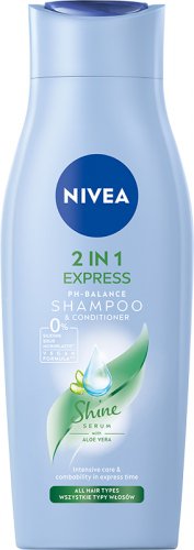 Nivea - 2in1 Express PH-Balance Shampoo - Łagodny szampon pielęgnacyjny z odżywką - 400 ml