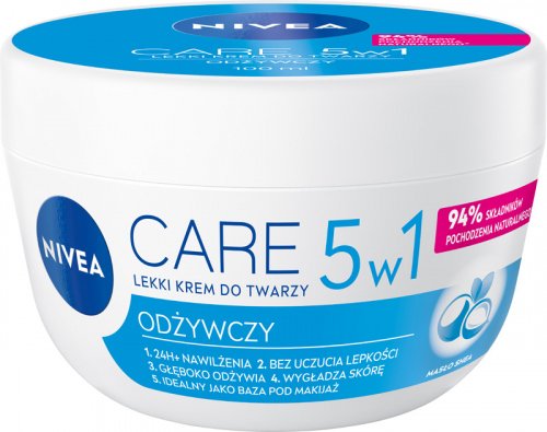Nivea - CARE- Cream - Lekki, odżywczy krem do twarzy 5w1 - 100 ml