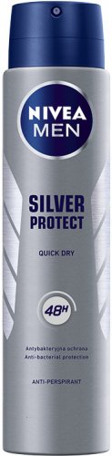 Nivea - Men - Silver Protect 48H Quick Dry Anti-Perspirant - Antyperspirant w aerozolu dla mężczyzn - 250 ml